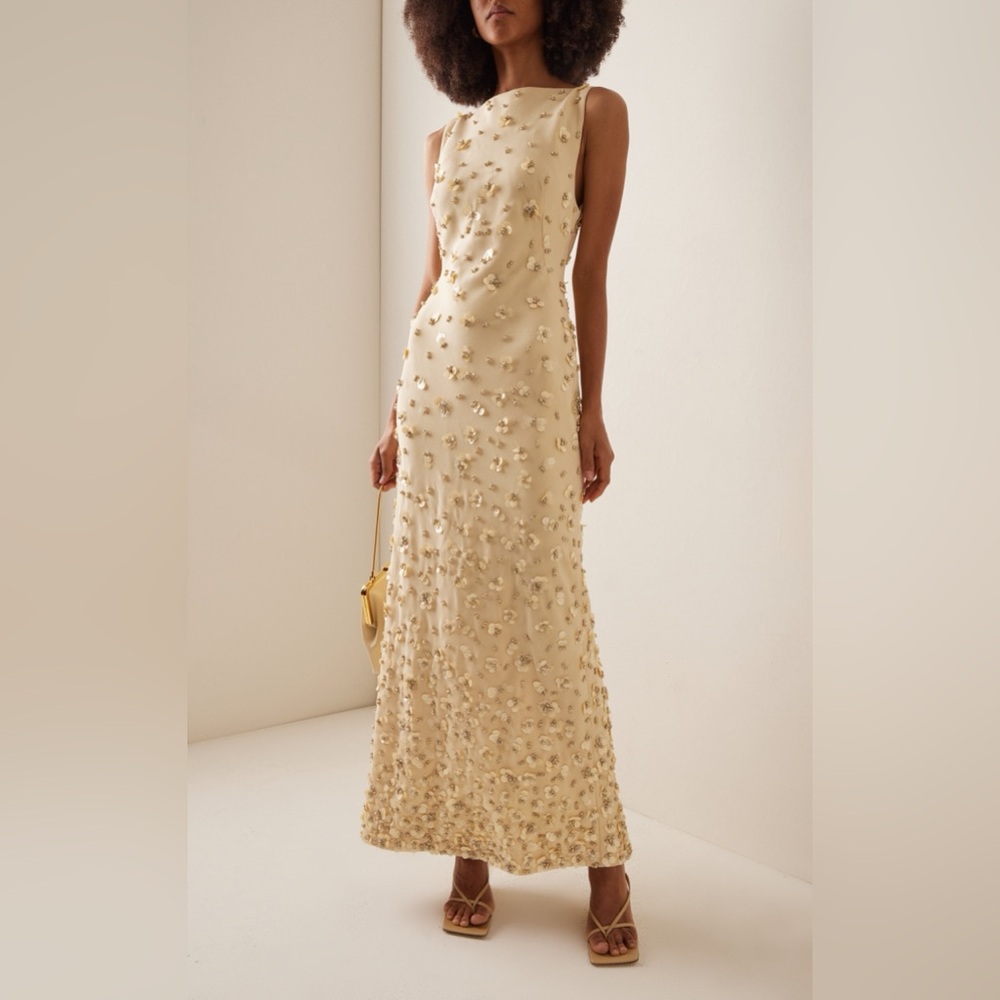 SIMKHAI Claudia Embellished Gown in Butter Size 0 NWT